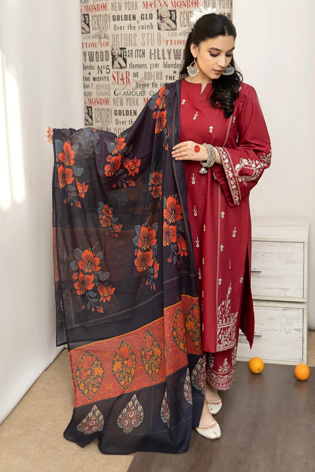 Urge Premium Luxury Lawn Unstitched 3-Piece Heavy Embroidered Suit
