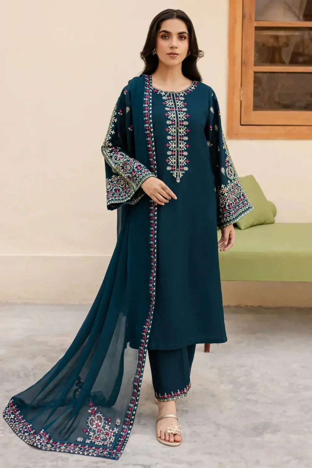 Batik Premium Luxury Lawn Unstitched 3-Piece Heavy Embroidered Suit