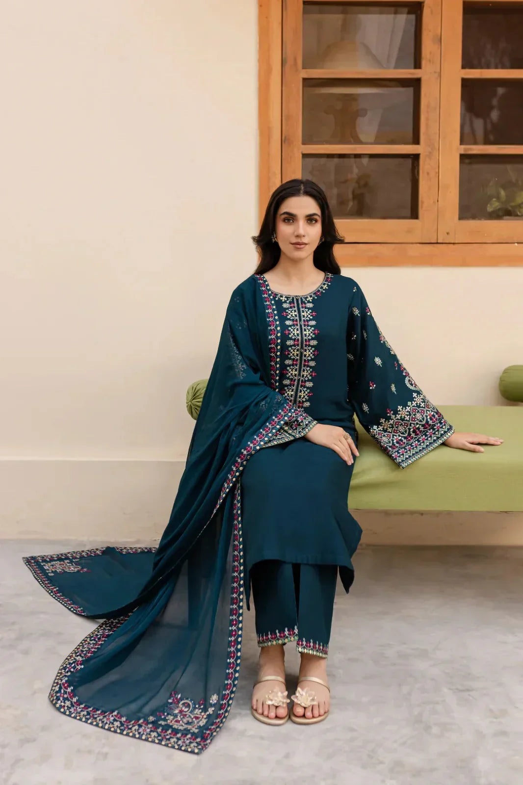 Batik Premium Luxury Lawn Unstitched 3-Piece Heavy Embroidered Suit