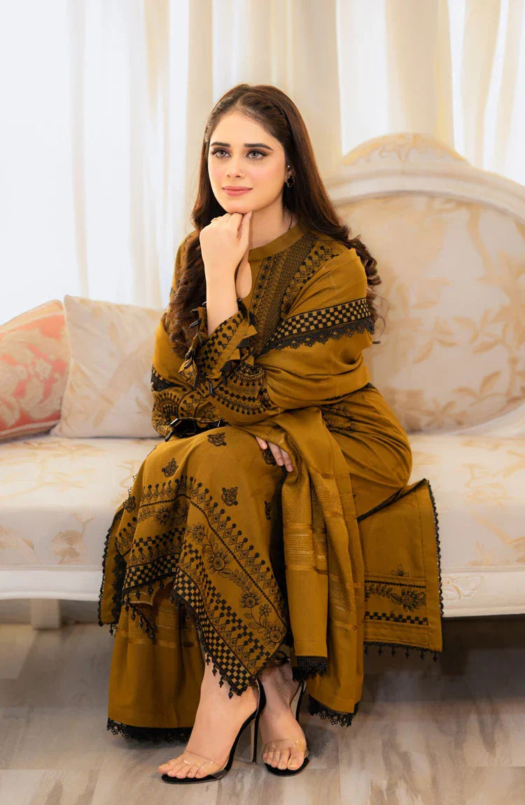 Libaas Premium Luxury Lawn Unstitched 3-Piece Heavy Embroidered Suit