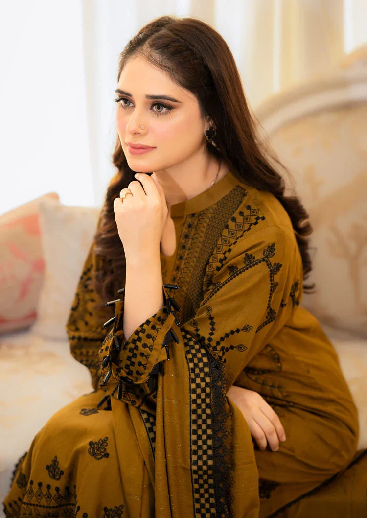 Libaas Premium Luxury Lawn Unstitched 3-Piece Heavy Embroidered Suit