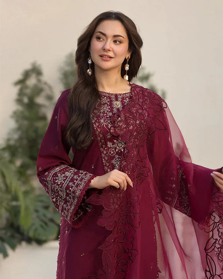 Allys Premium Luxury Lawn Unstitched 3-Piece Heavy Embroidered Suit