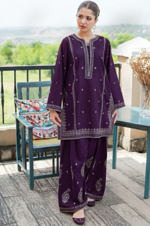 Embroidered 2Pc Lawn Unstitched Summer Dress - AL-00P