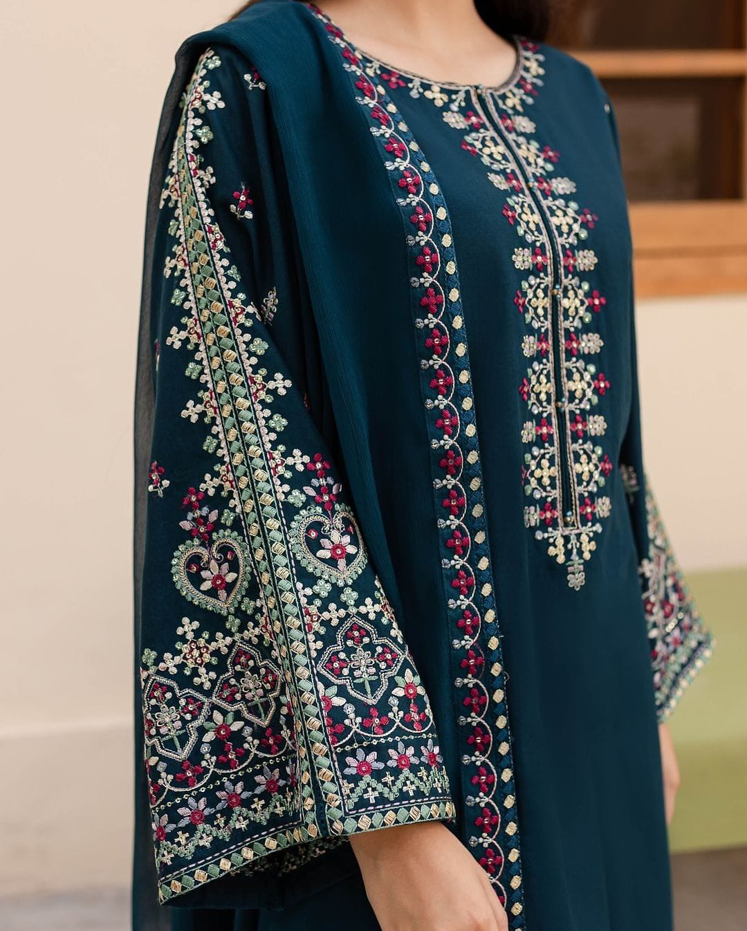Batik Premium Luxury Lawn Unstitched 3-Piece Heavy Embroidered Suit