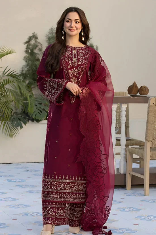 Allys Premium Luxury Lawn Unstitched 3-Piece Heavy Embroidered Suit
