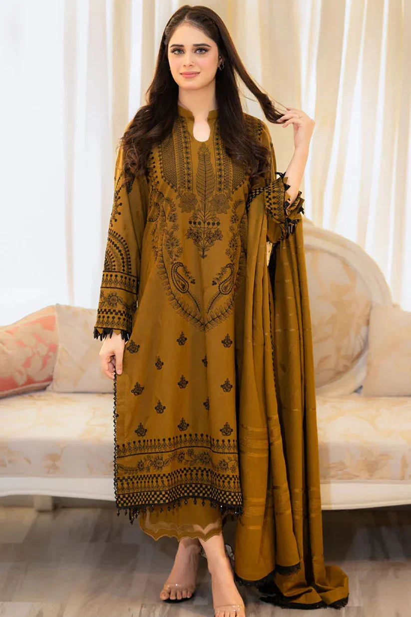Libaas Premium Luxury Lawn Unstitched 3-Piece Heavy Embroidered Suit