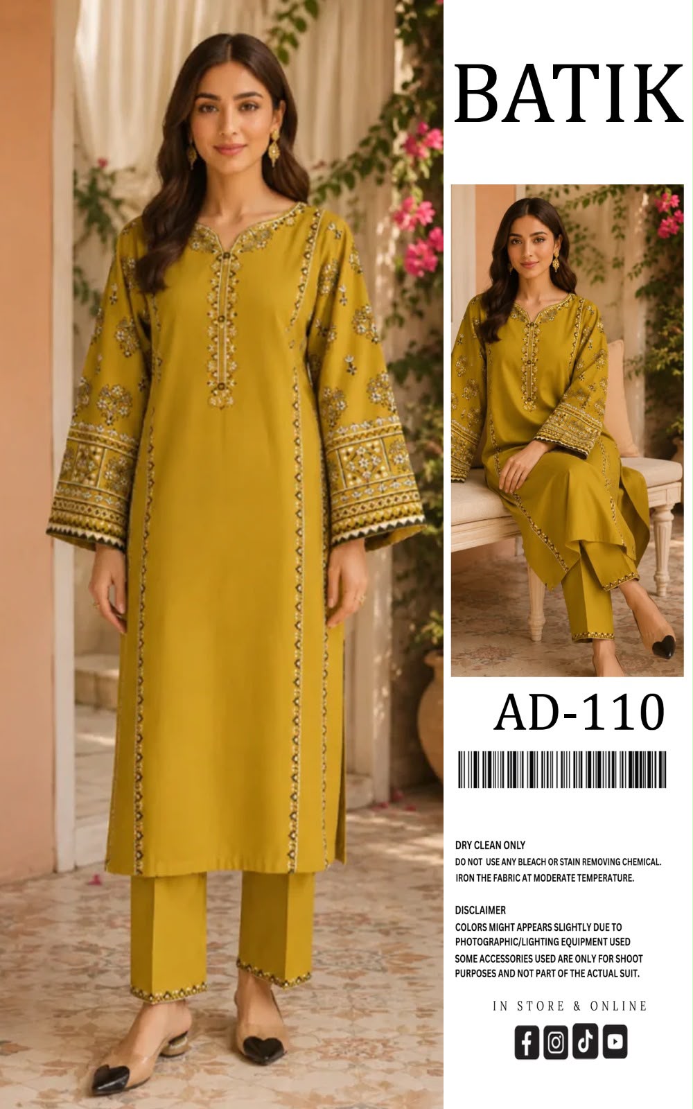 Batik Embroidered Dhanak Winter 2 Piece Dress - J4022