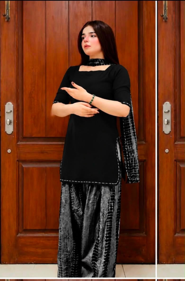 Unstitched Air Jet Lawn 3 Piece Suit – Dyed Shirt with Tie-Dye Trouser & Bamber Dupatta