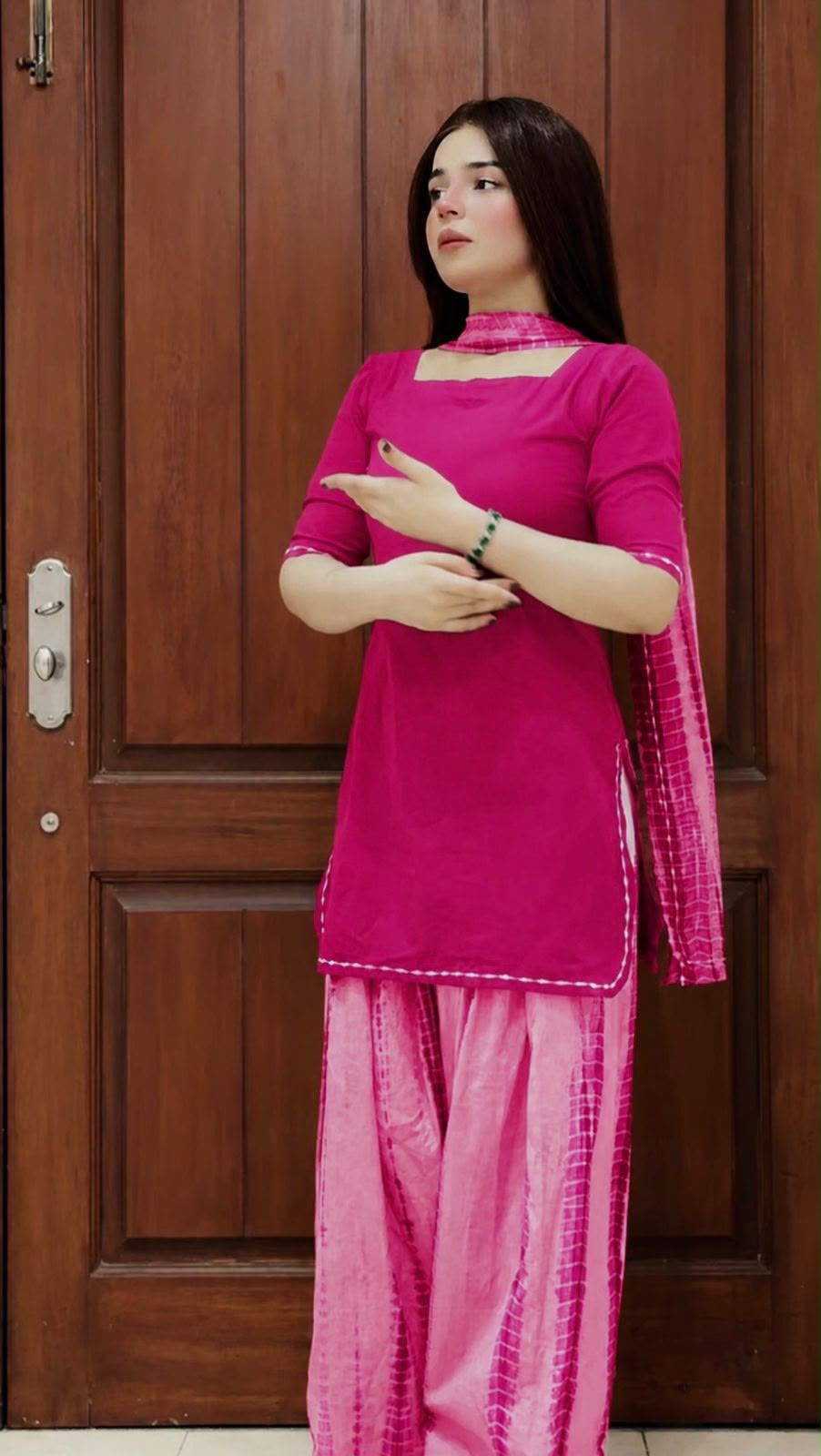 Unstitched Air Jet Lawn 3 Piece Suit – Dyed Shirt with Tie-Dye Trouser & Bamber Dupatta
