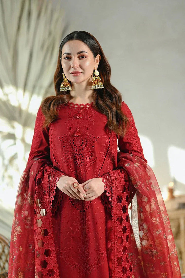 Qalamkar Premium Luxury Lawn Unstitched 3-Piece Heavy Chikankari Embroidered Suit