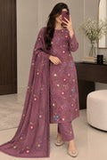 Batik Embroidered Dhanak Winter 3Piece Dress - J4022
