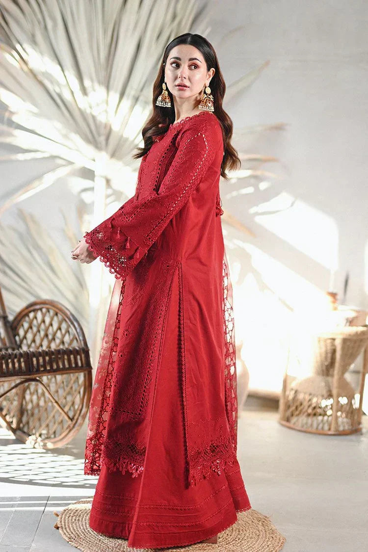 Qalamkar Premium Luxury Lawn Unstitched 3-Piece Heavy Chikankari Embroidered Suit