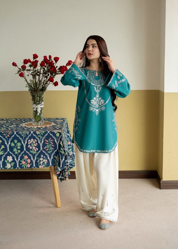 Batik Embroidered Dhanak Winter 2 Piece Dress