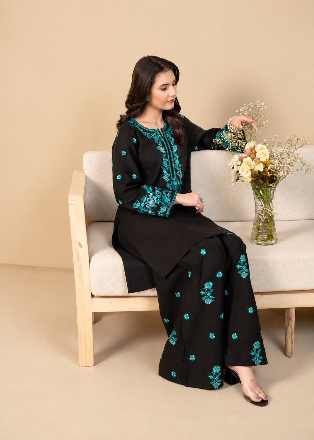 Batik Embroidered Dhanak Winter 2 Piece Dress