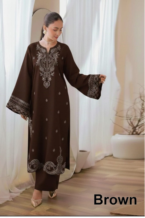Embroidered 2Pc Lawn Unstitched Summer Dress - DE-1115
