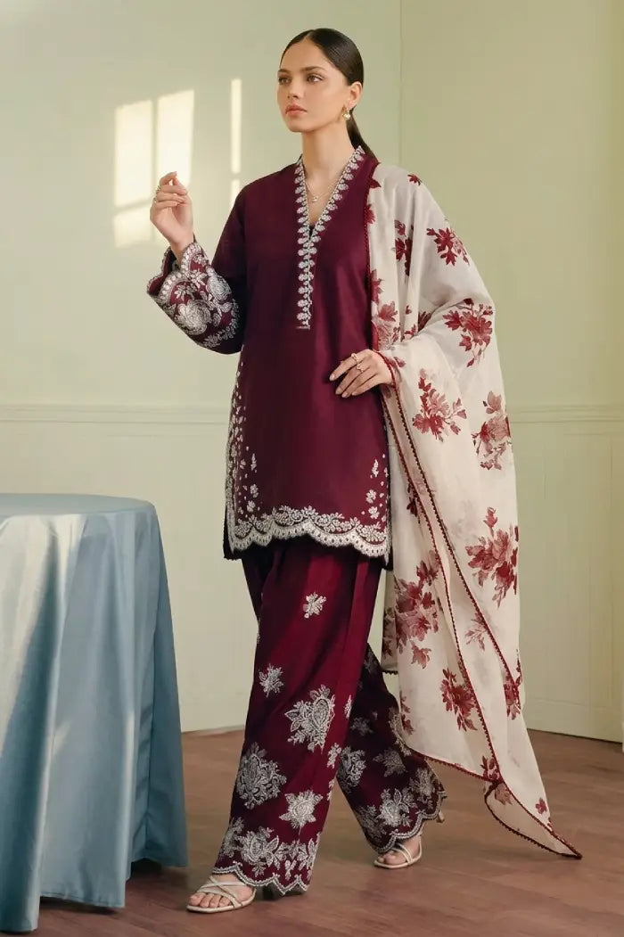 Zara Shahjahan Premium Luxury Lawn Unstitched 3-Piece Heavy Embroidered Suit